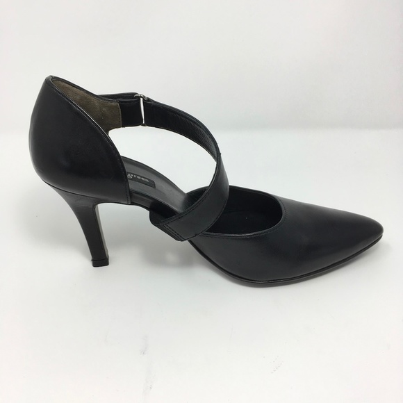 Paul Green Black Leather Heels Size 7, S7 - Picture 3 of 6
